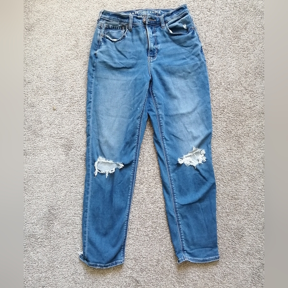 High waisted soft knit mom jeans - Picture 2 of 3